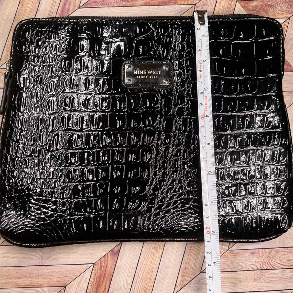 Nine West Black Square Clutch Style Zip Bag